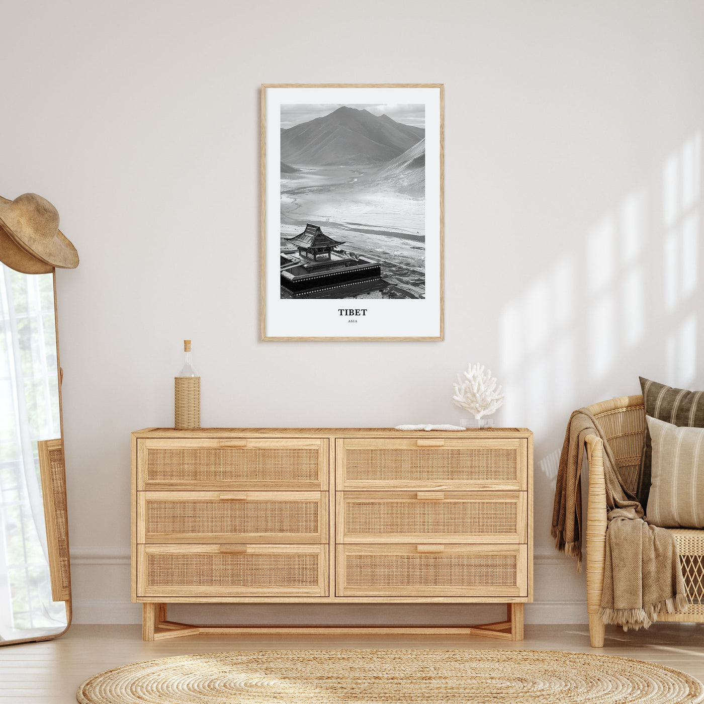 Tibet Portrait B&W Poster