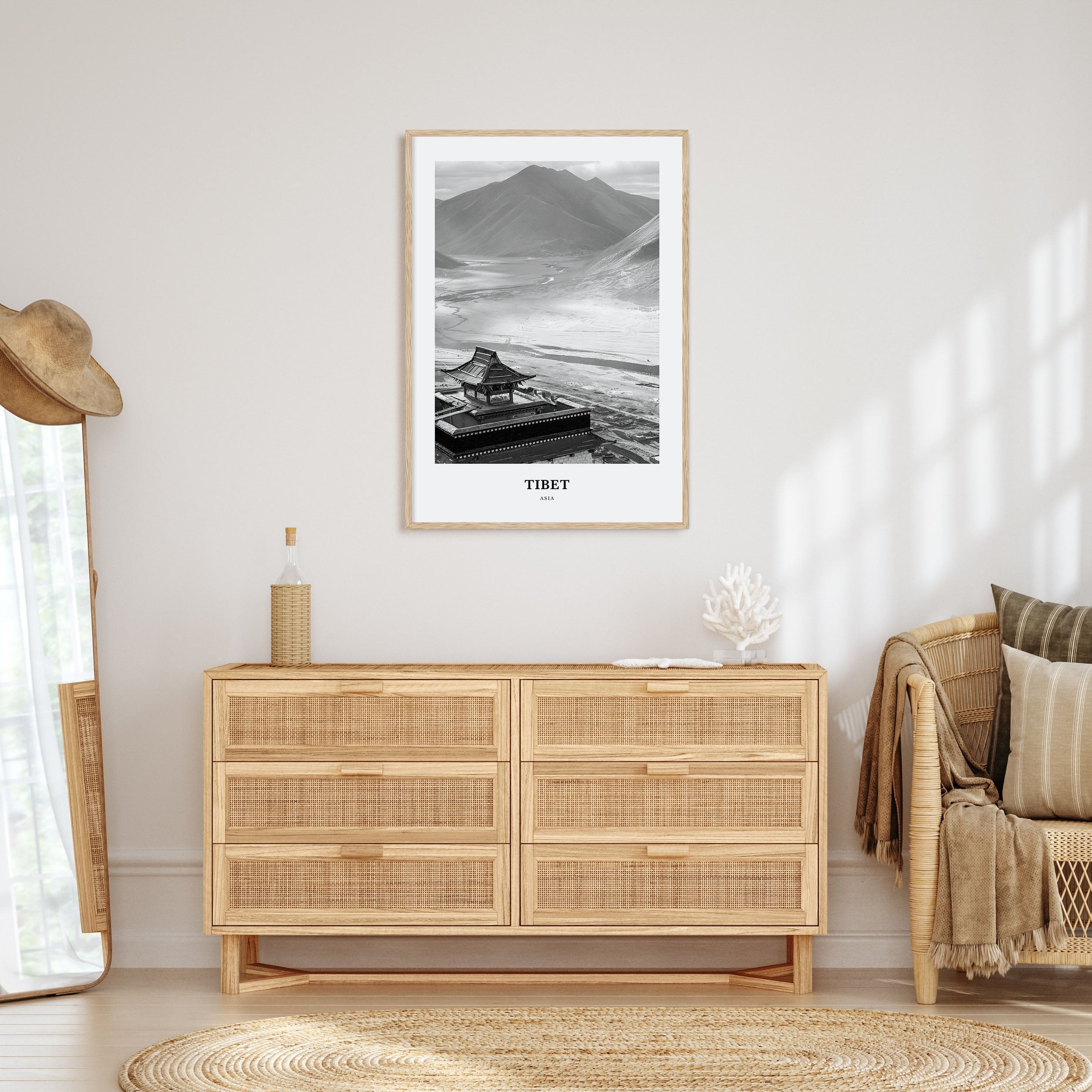 Tibet Portrait B&W Poster