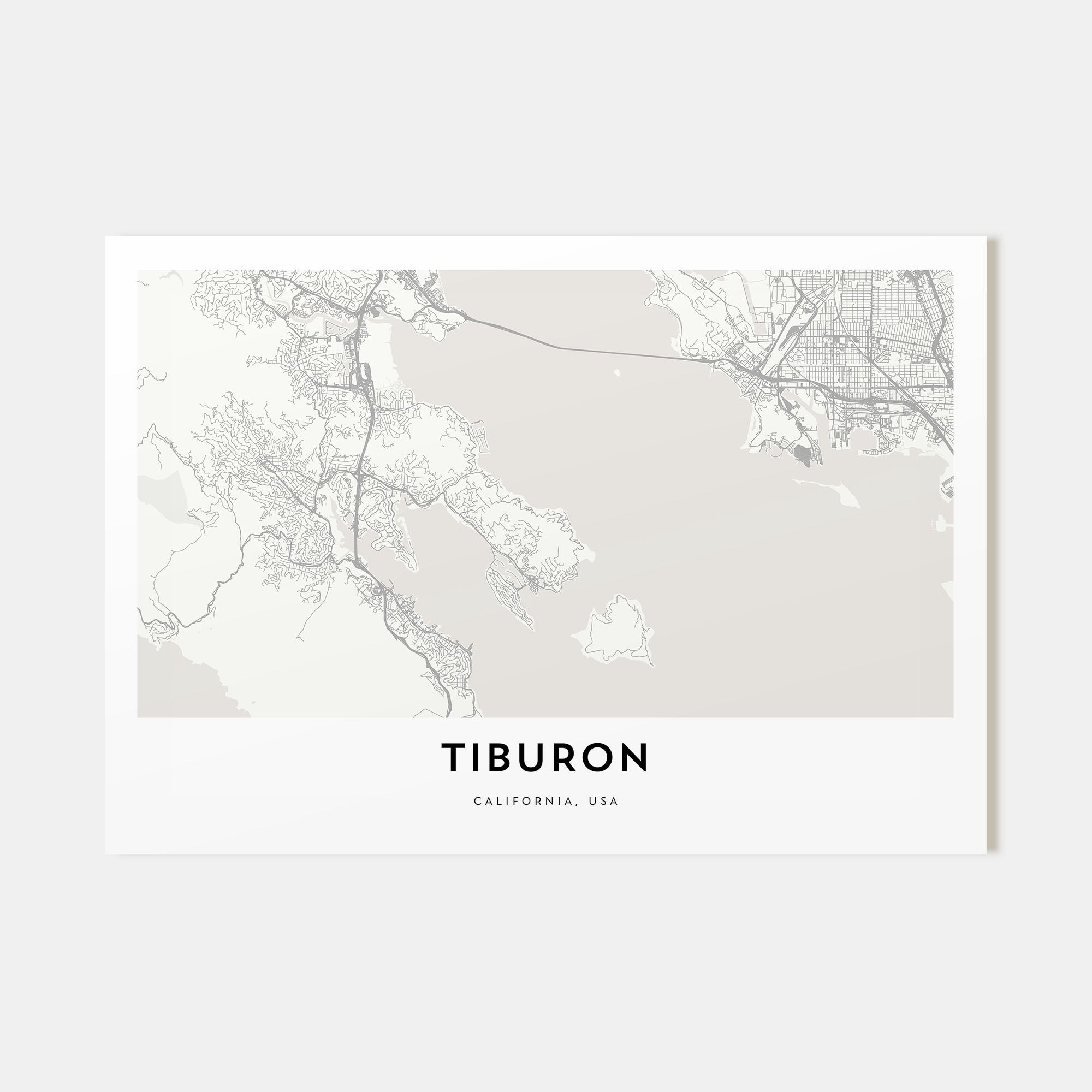 Tiburon Map Landscape Poster