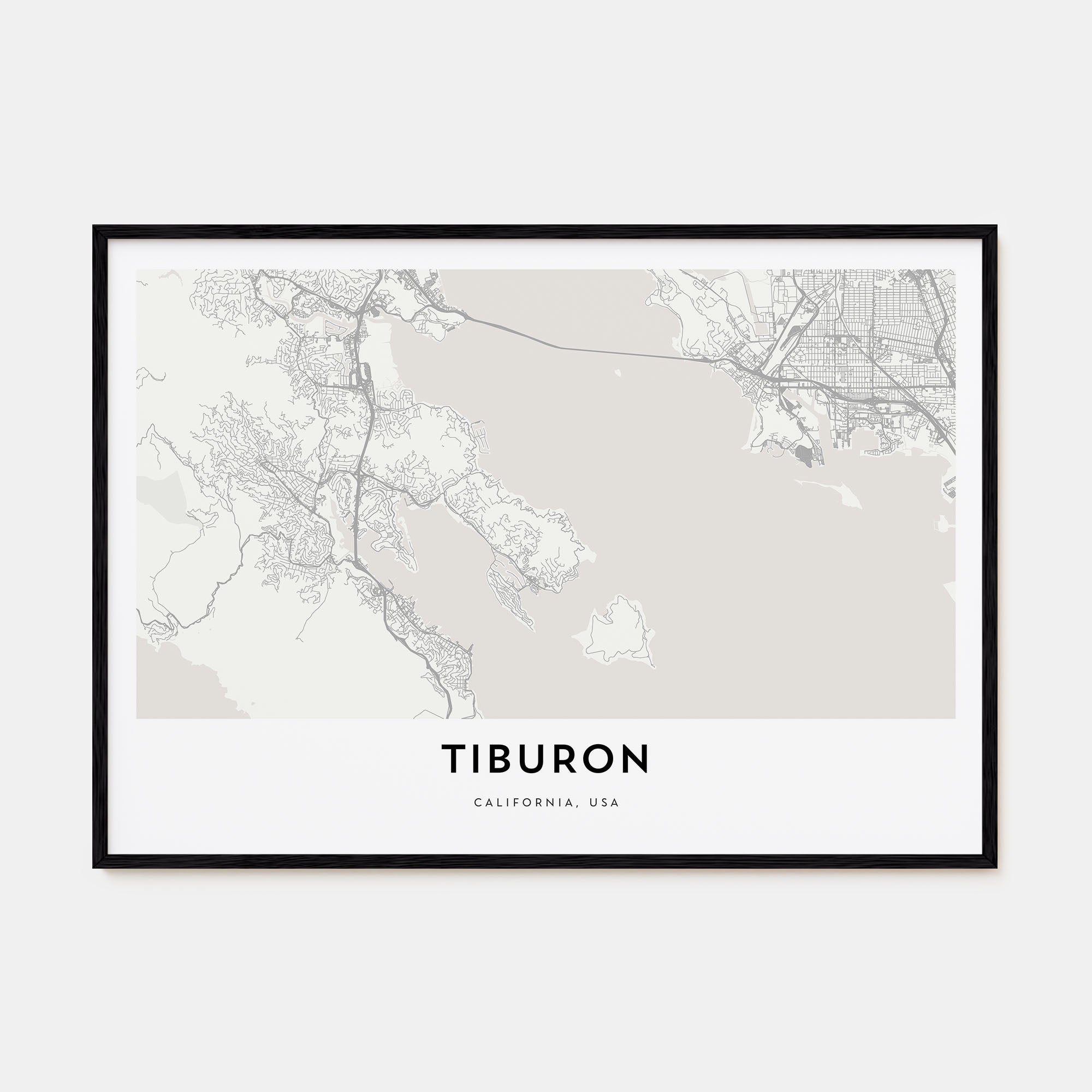 Tiburon Map Landscape Poster