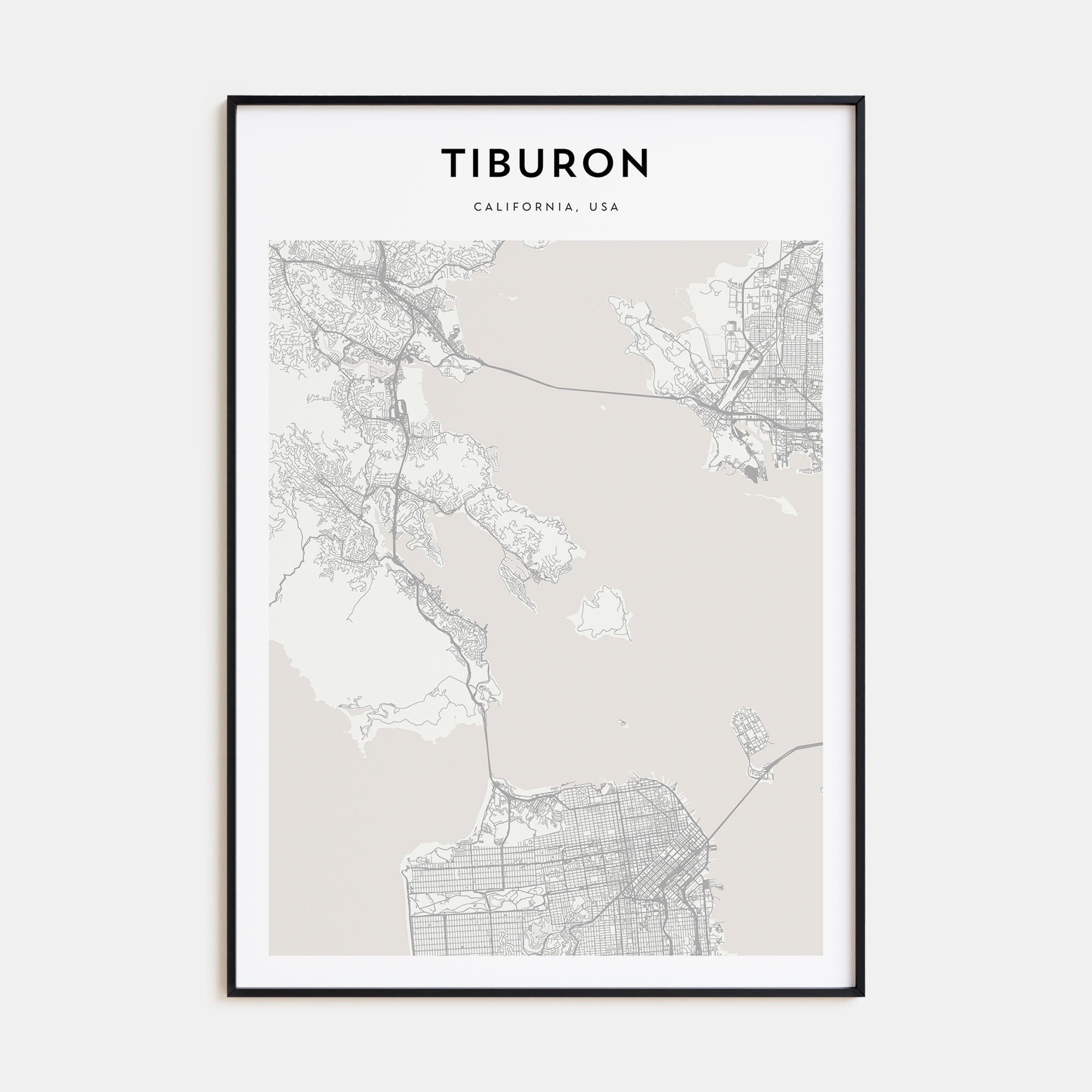 Tiburon Map Portrait Poster