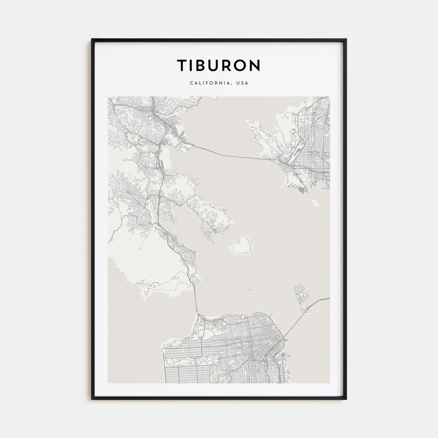 Tiburon Map Portrait Poster