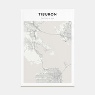 Tiburon Map Portrait Poster
