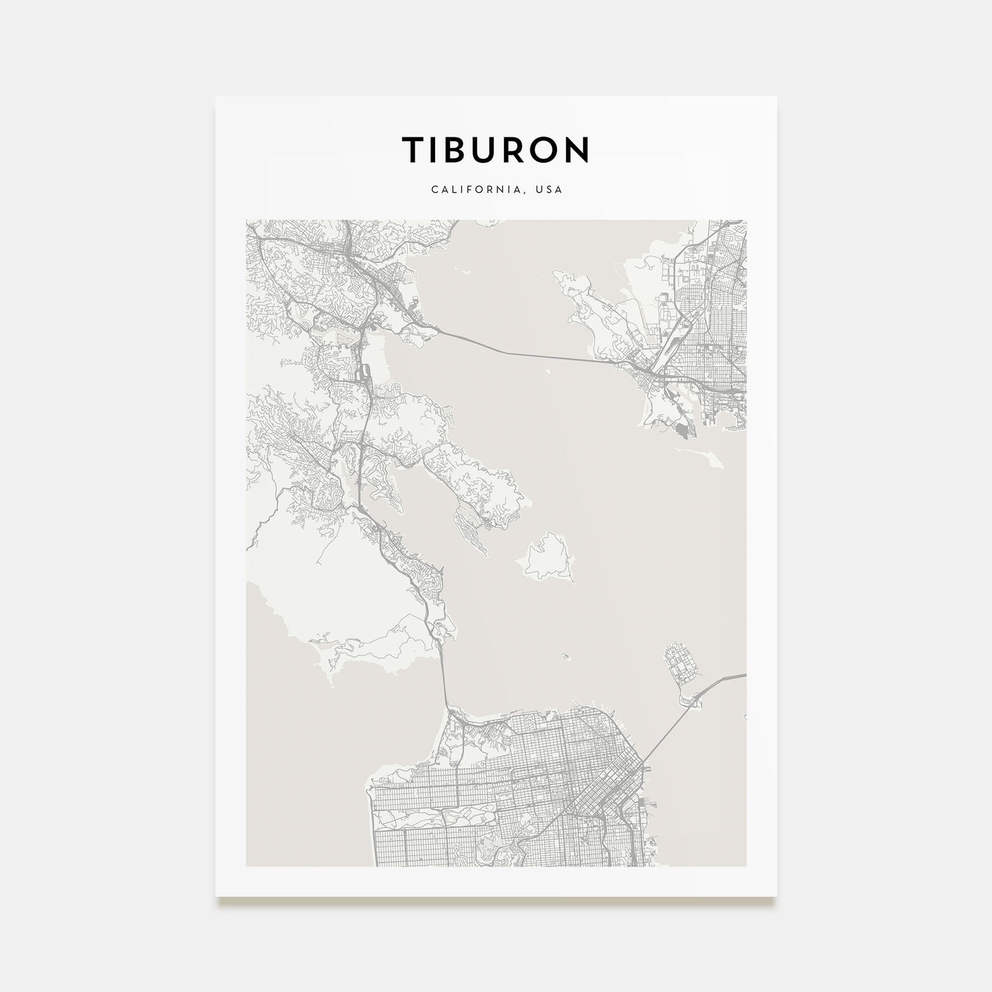 Tiburon Map Portrait Poster