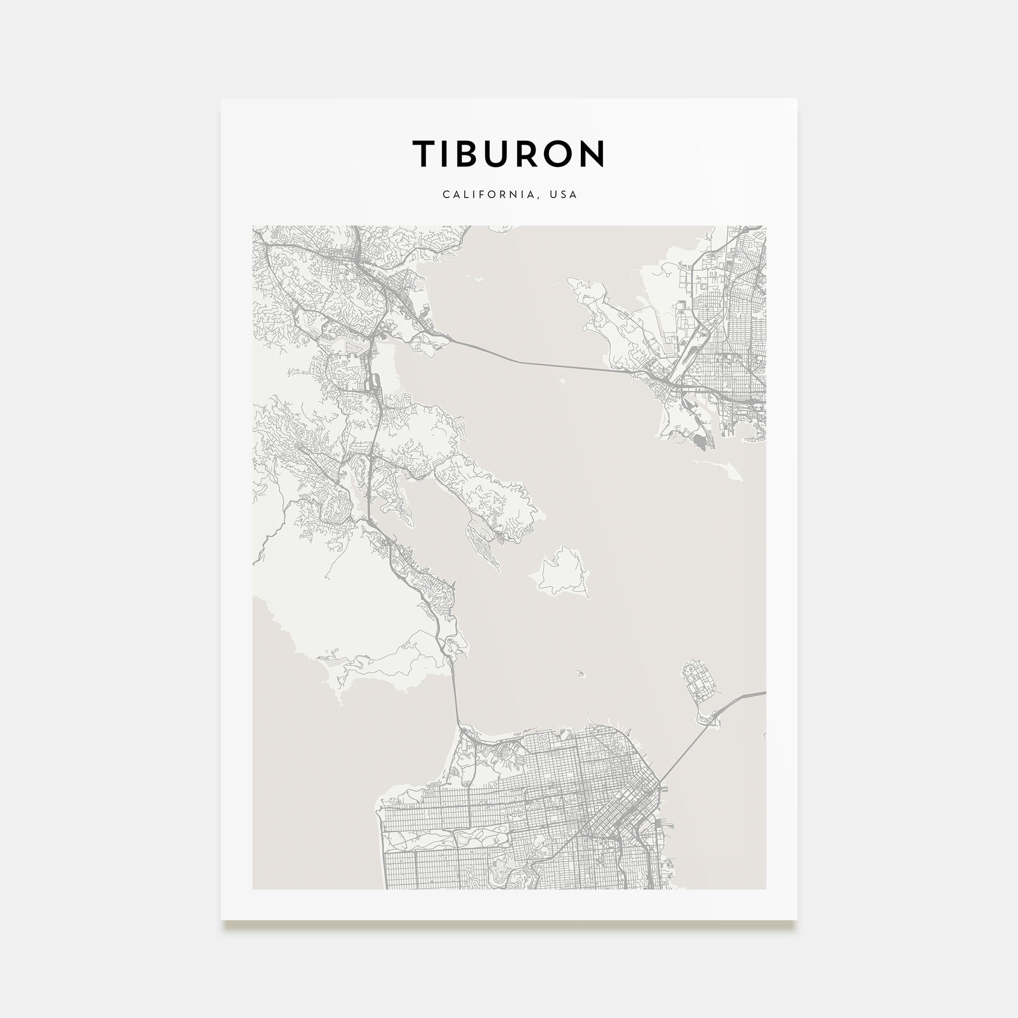 Tiburon Map Portrait Poster