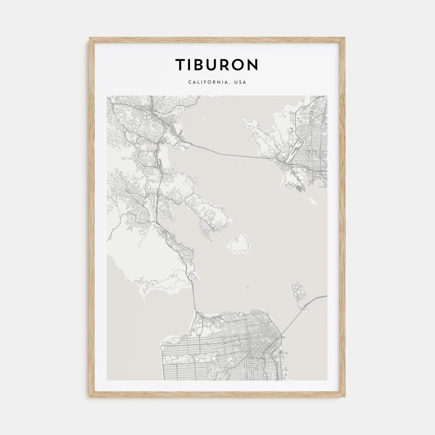 Tiburon Map Portrait Poster