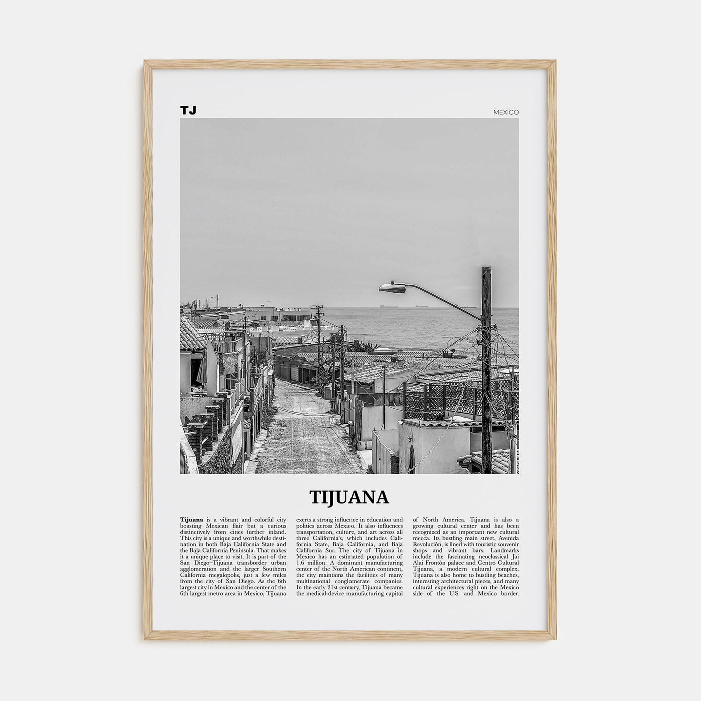 Tijuana Travel B&W Poster