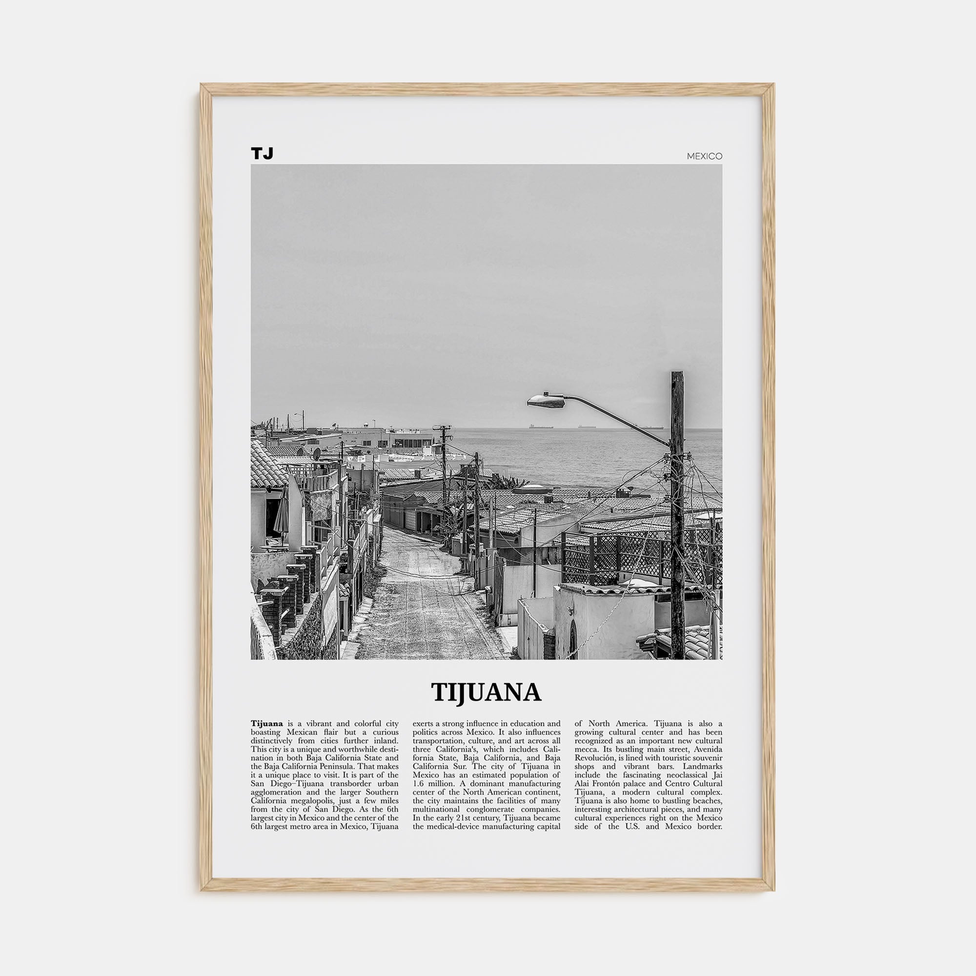 Tijuana Travel B&W Poster