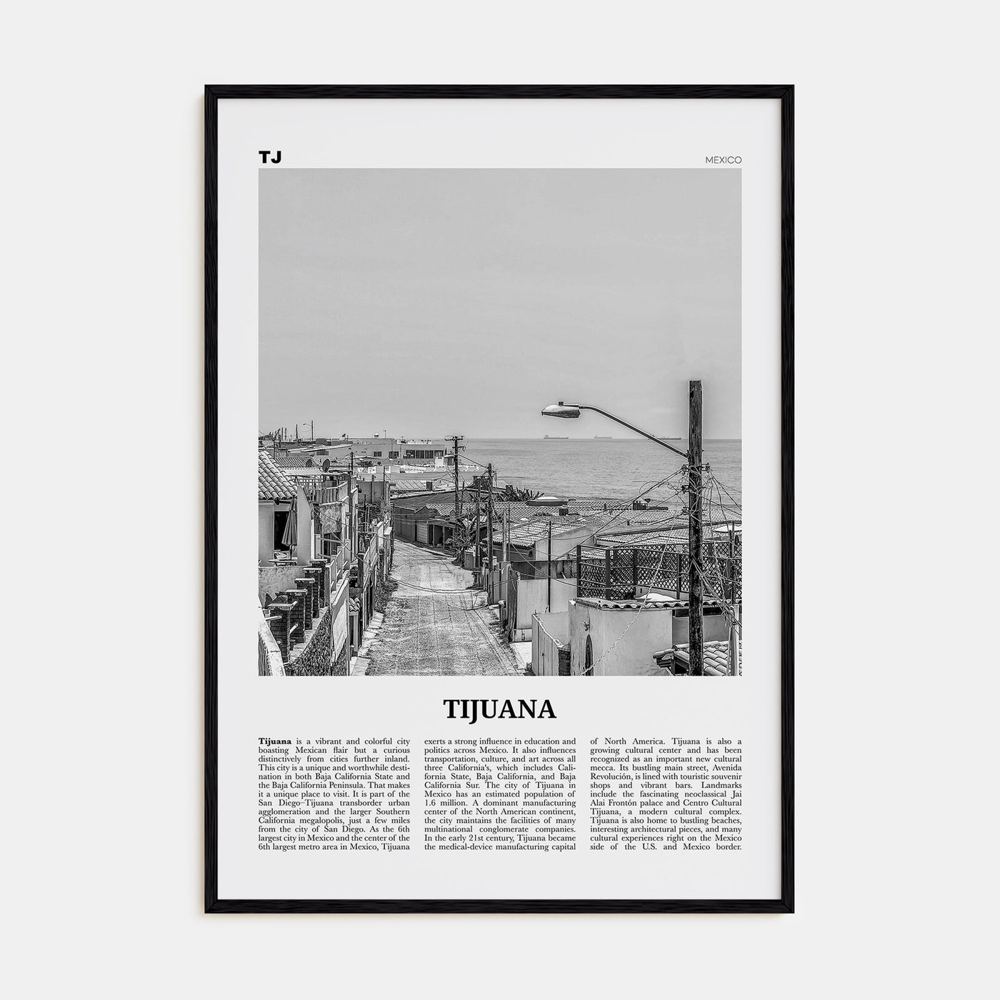 Tijuana Travel B&W Poster