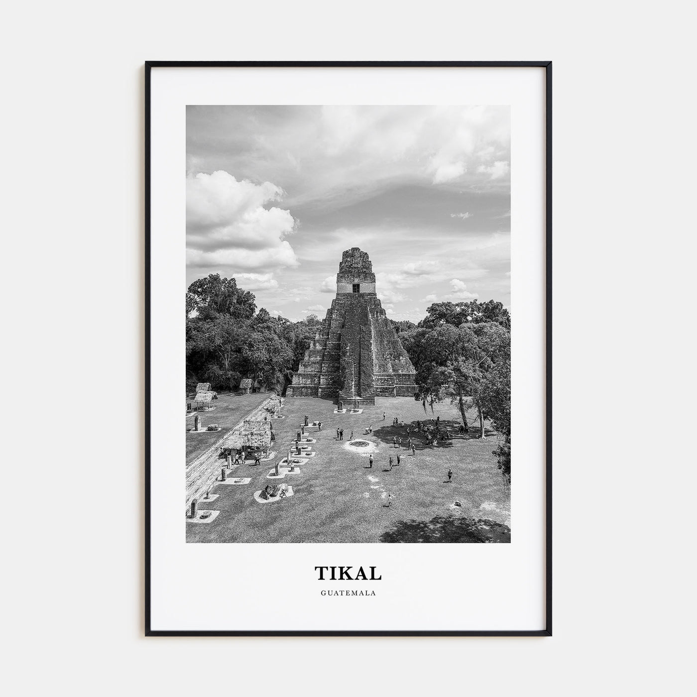Tikal Portrait B&W Poster