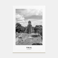 Tikal Portrait B&W Poster