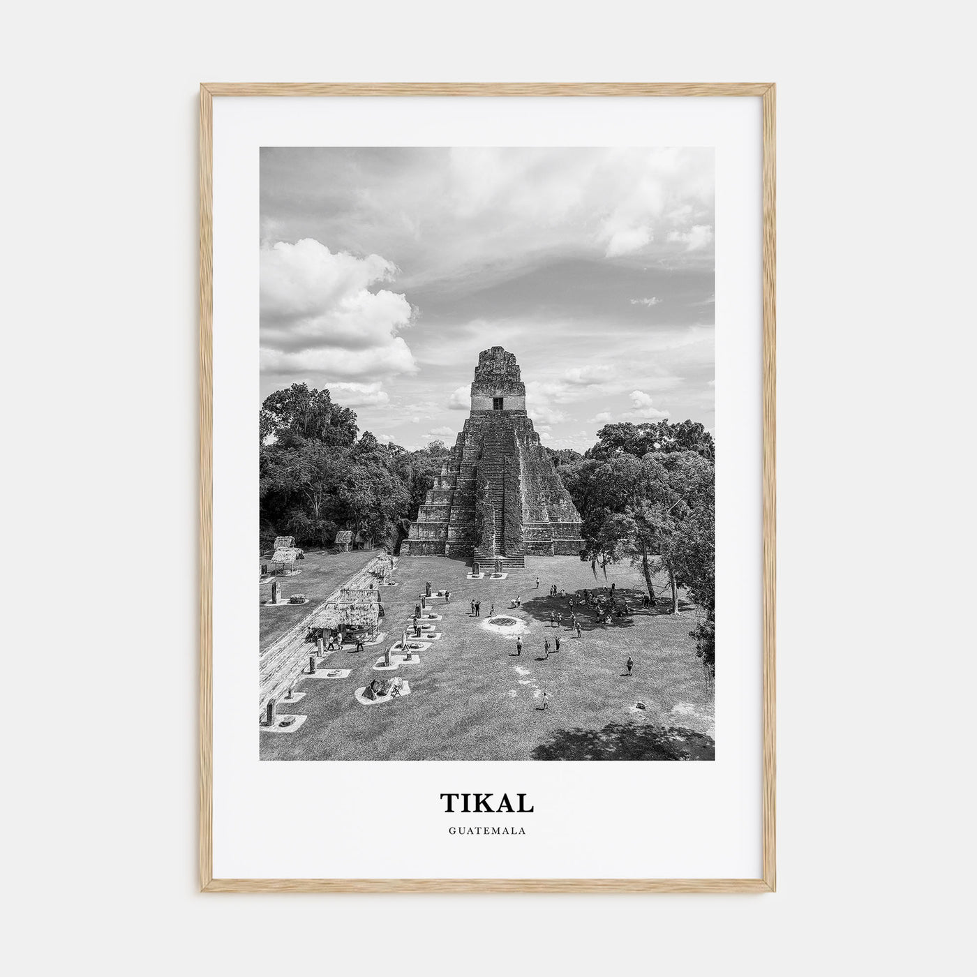 Tikal Portrait B&W Poster