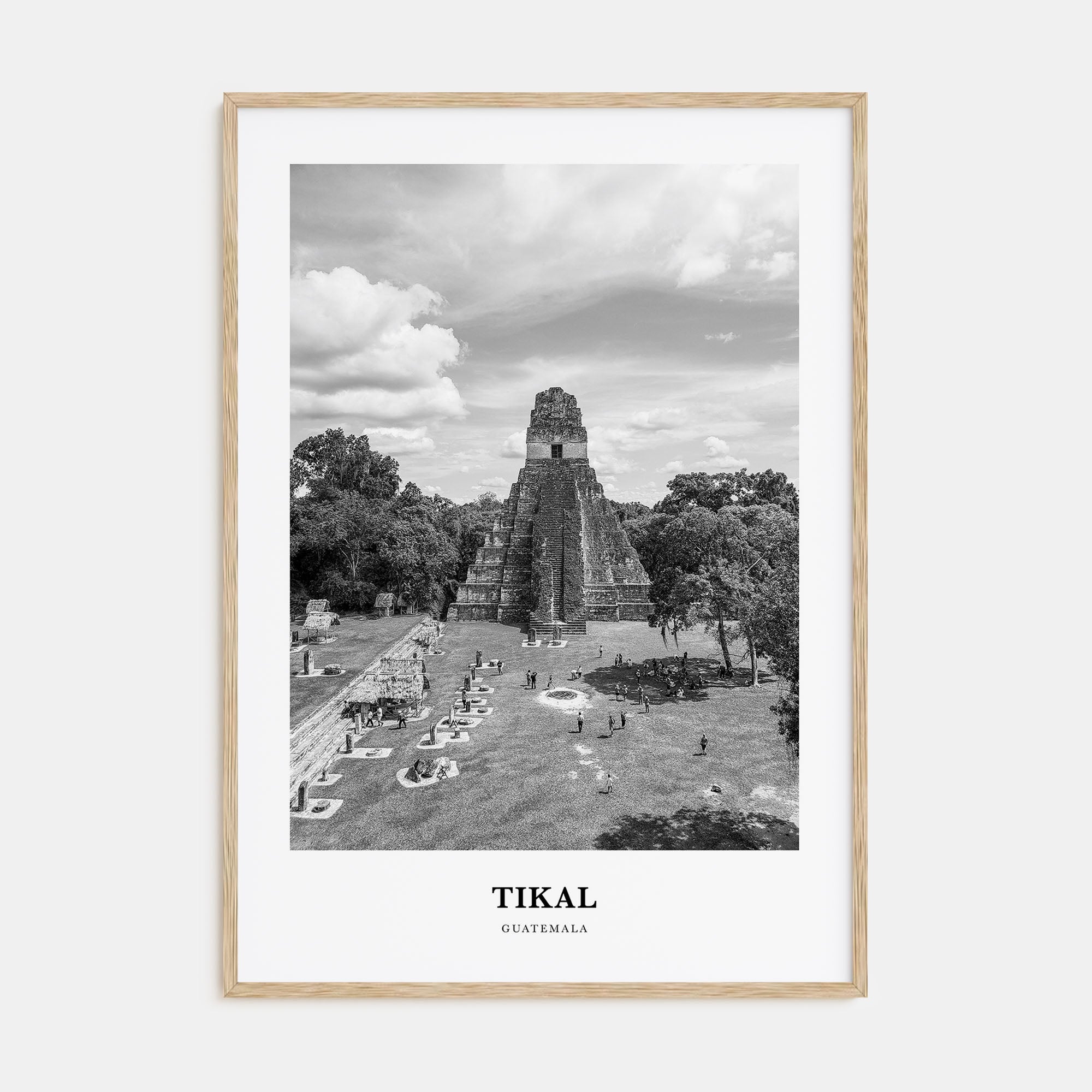 Tikal Portrait B&W Poster