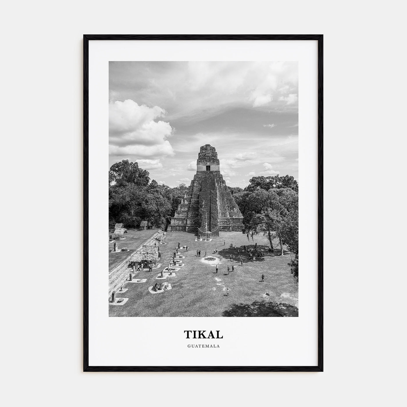 Tikal Portrait B&W Poster