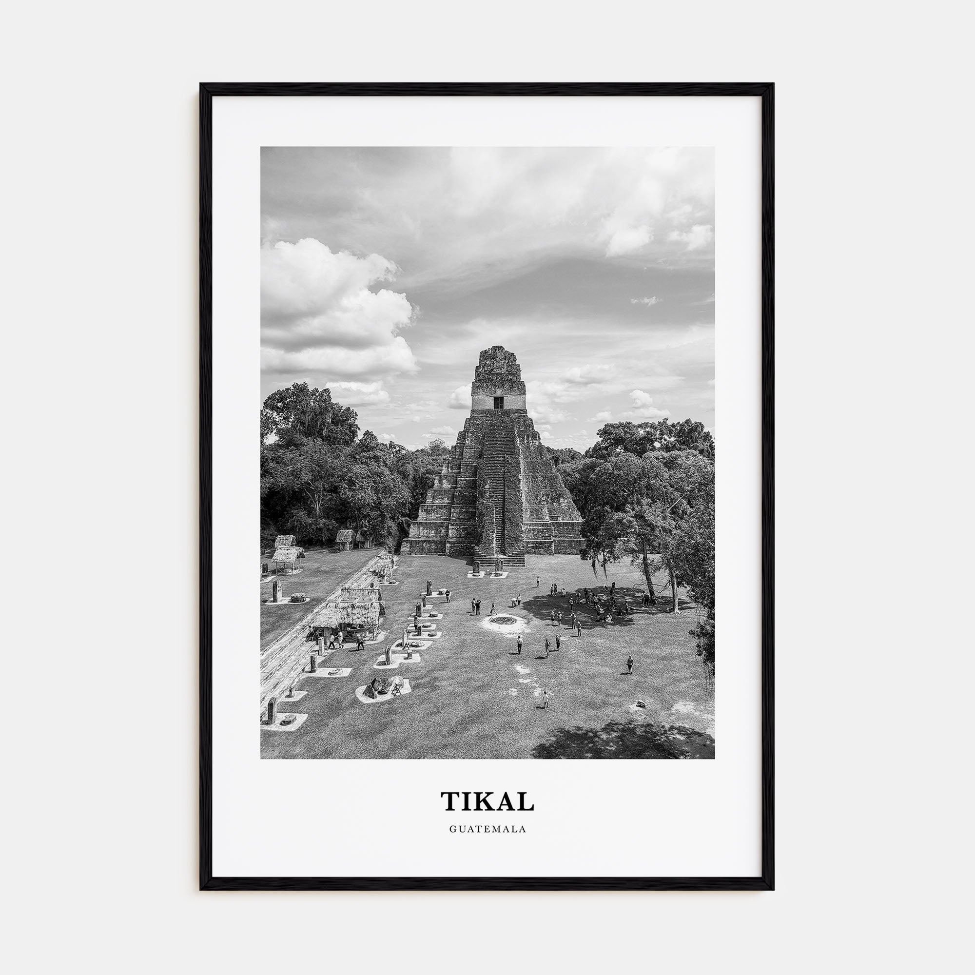 Tikal Portrait B&W Poster
