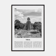 Tikal Travel B&W Poster
