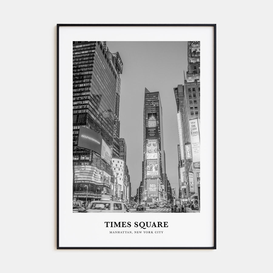 Times Square Portrait B&W Poster