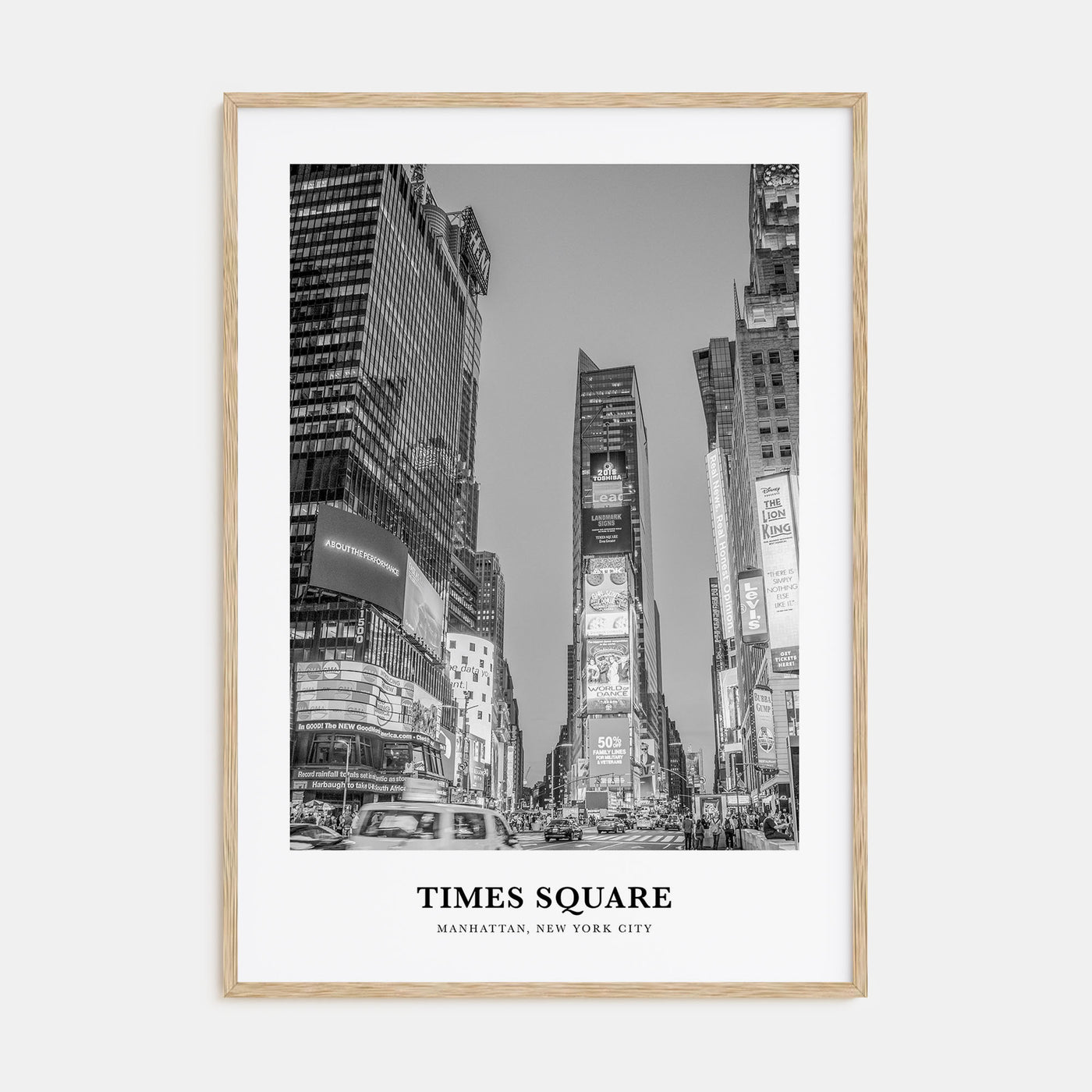 Times Square Portrait B&W Poster
