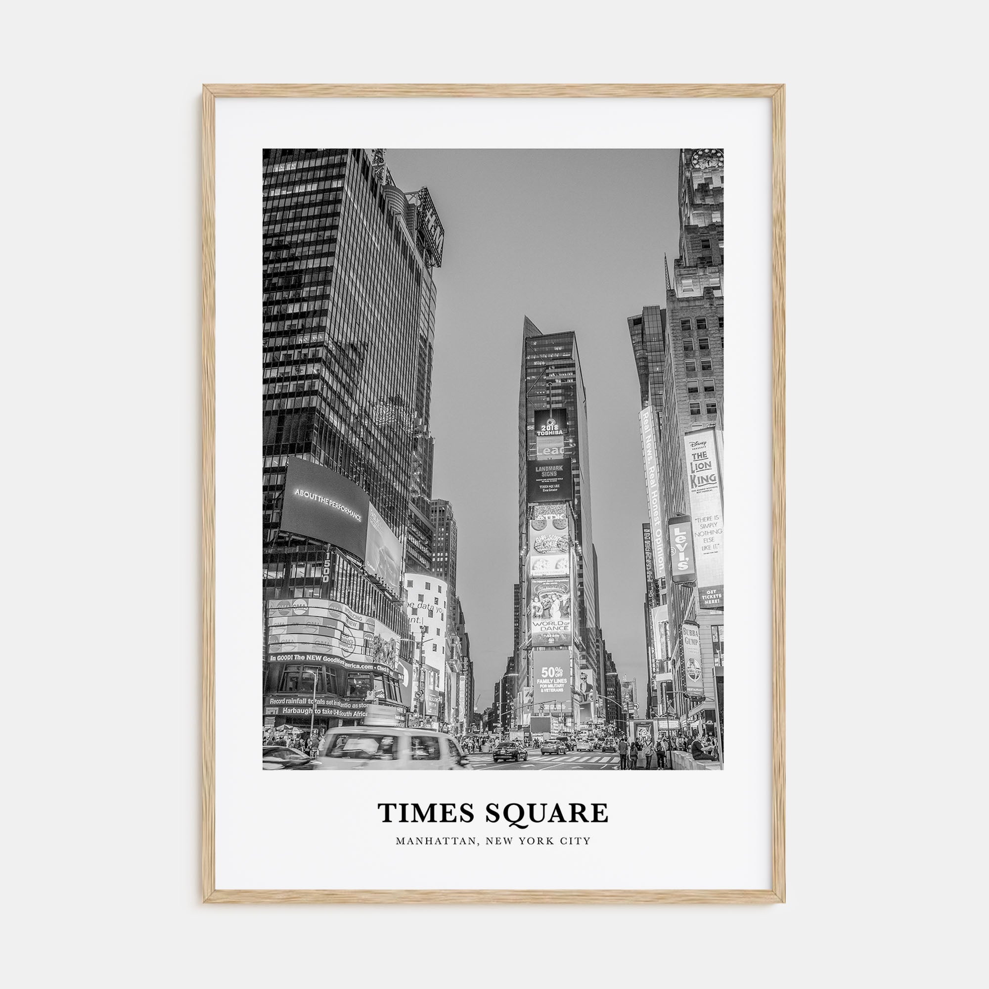 Times Square Portrait B&W Poster