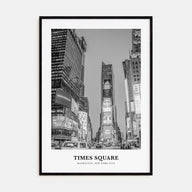 Times Square Portrait B&W Poster