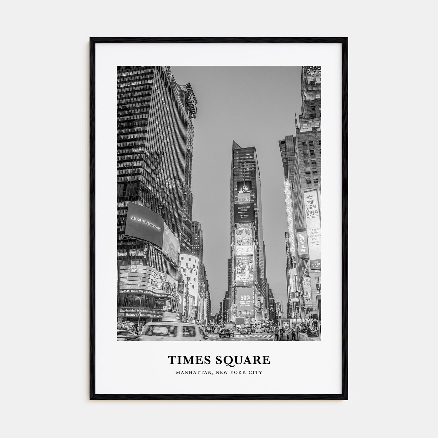 Times Square Portrait B&W Poster