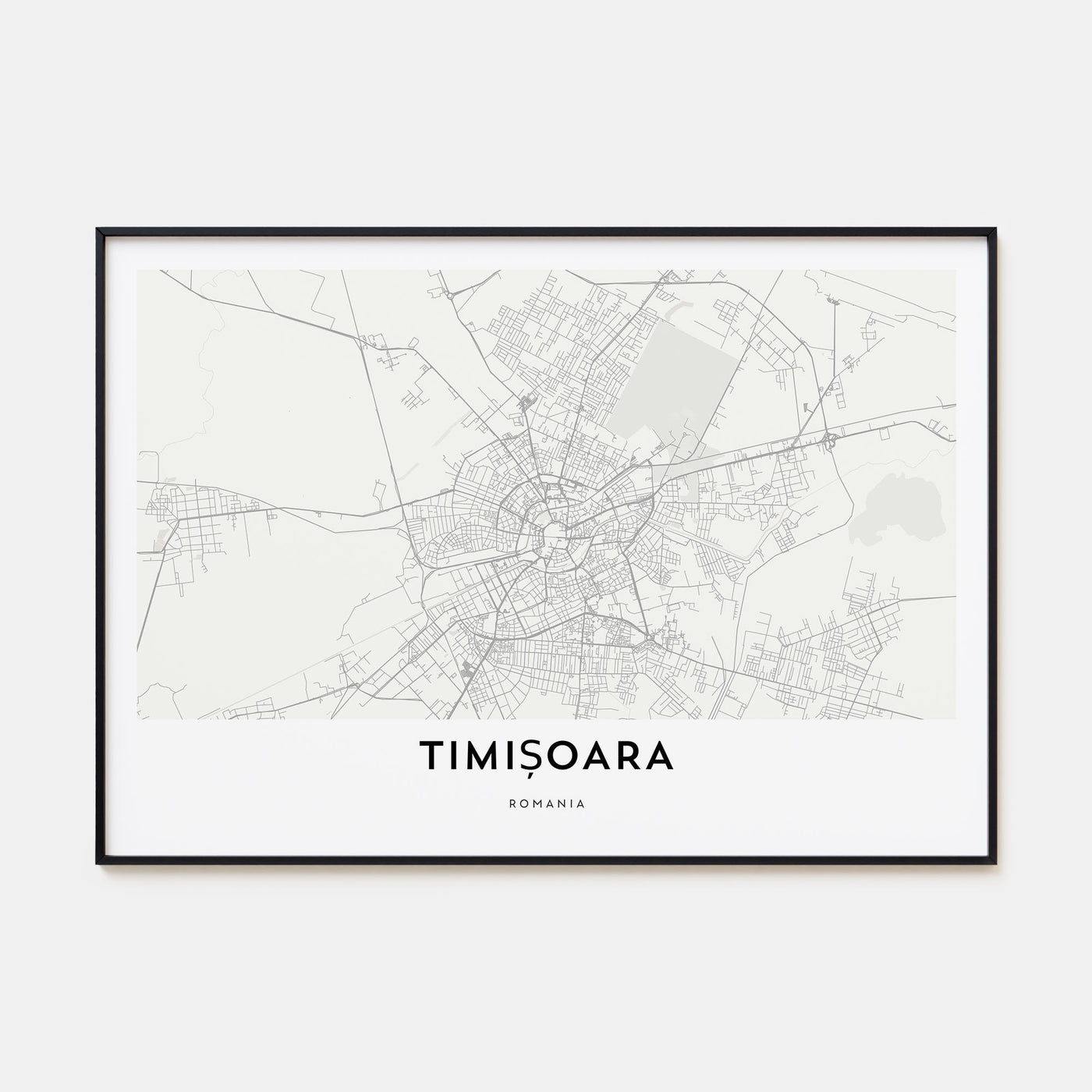Timisoara Map Landscape Poster