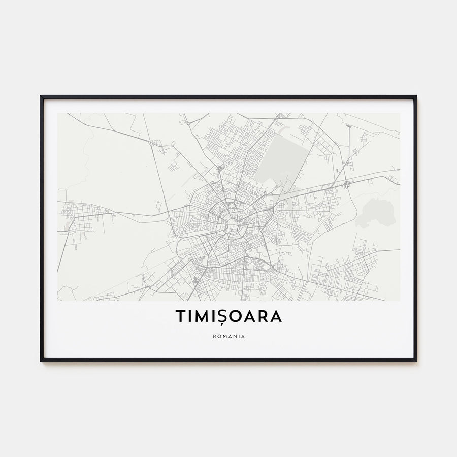 Timisoara Map Landscape Poster