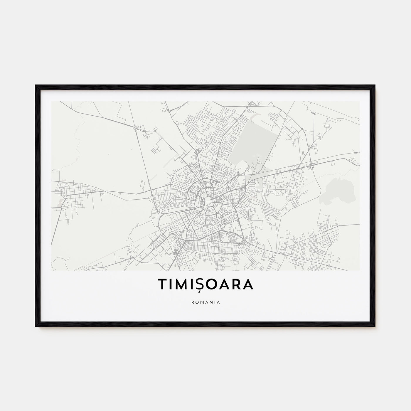 Timisoara Map Landscape Poster