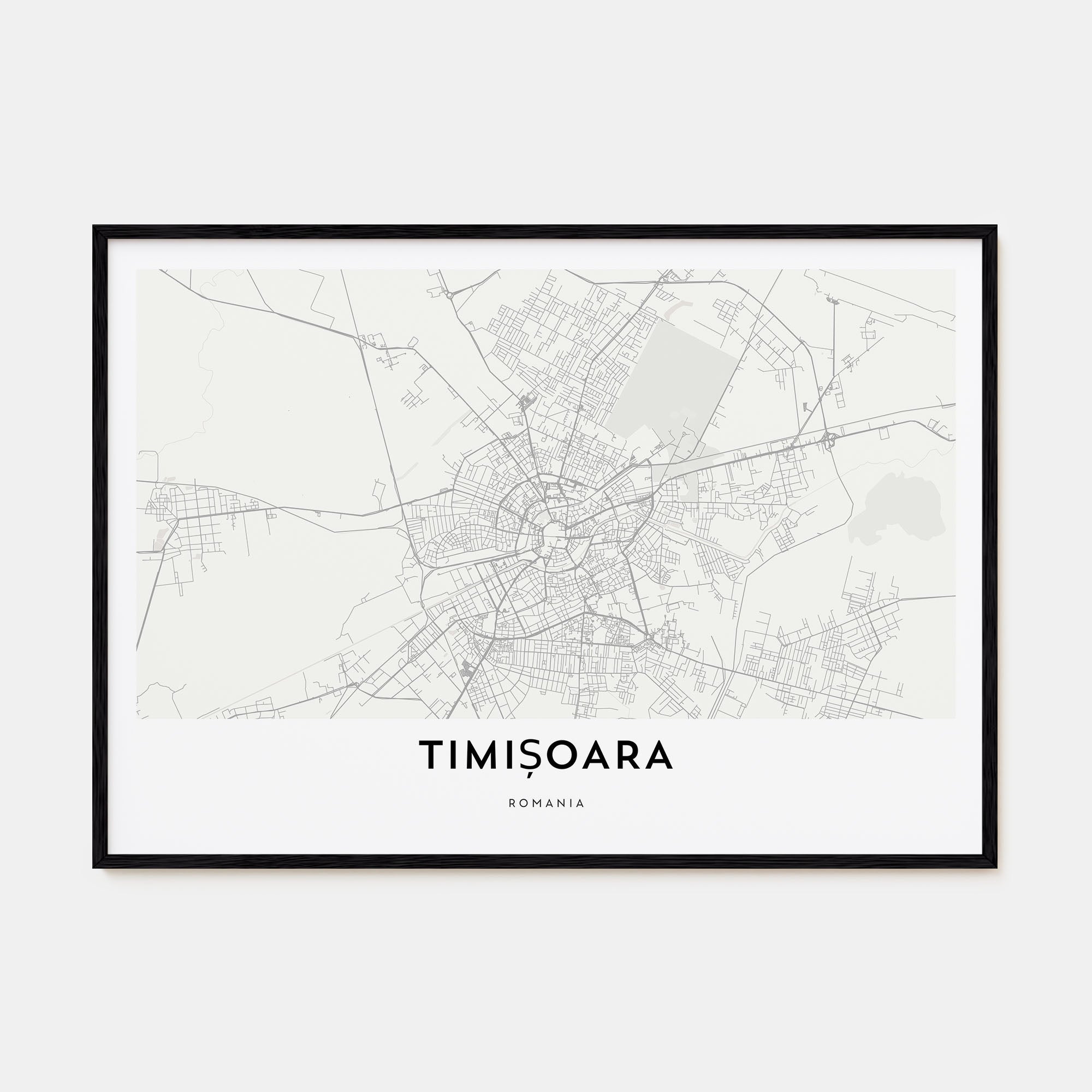 Timisoara Map Landscape Poster