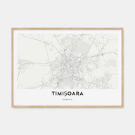 Timisoara Map Landscape Poster