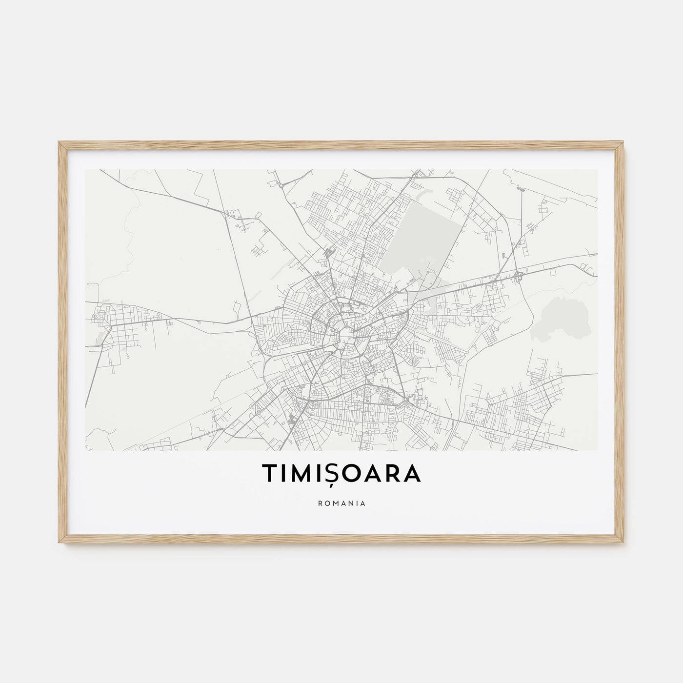 Timisoara Map Landscape Poster