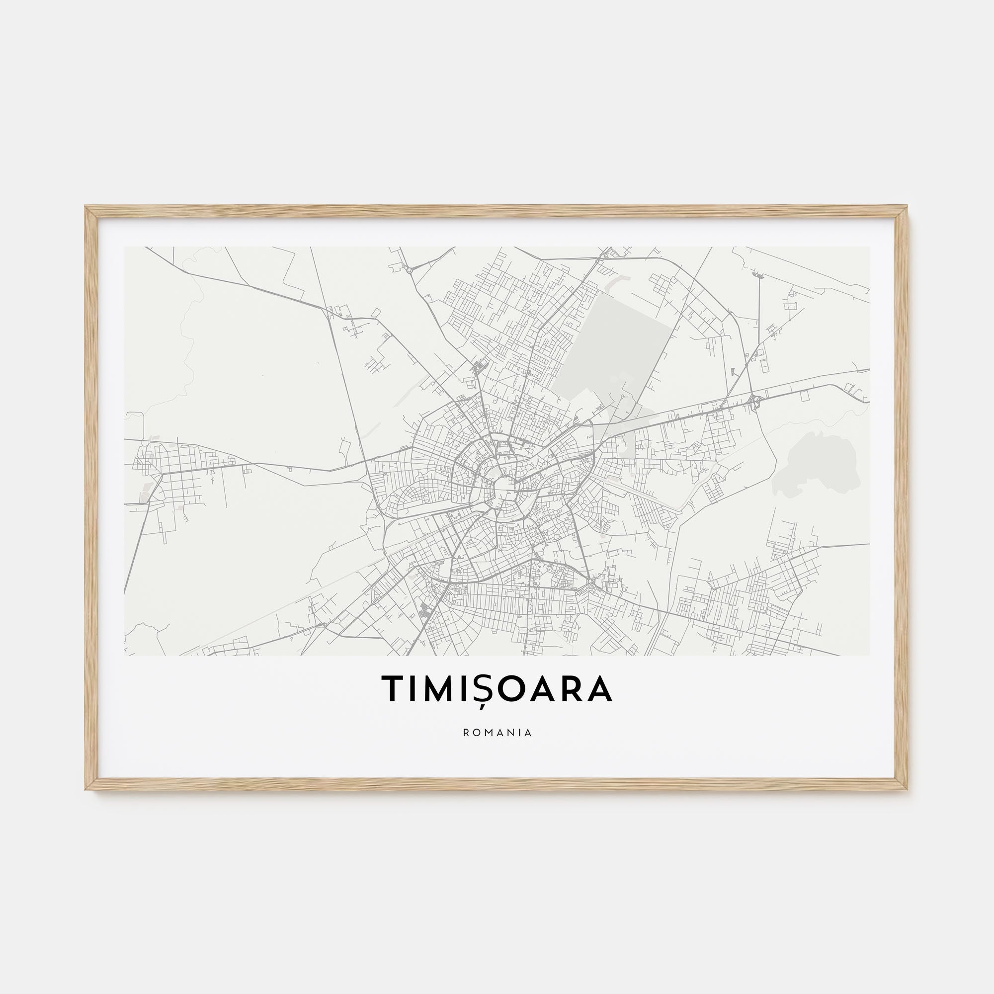 Timisoara Map Landscape Poster