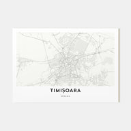 Timisoara Map Landscape Poster