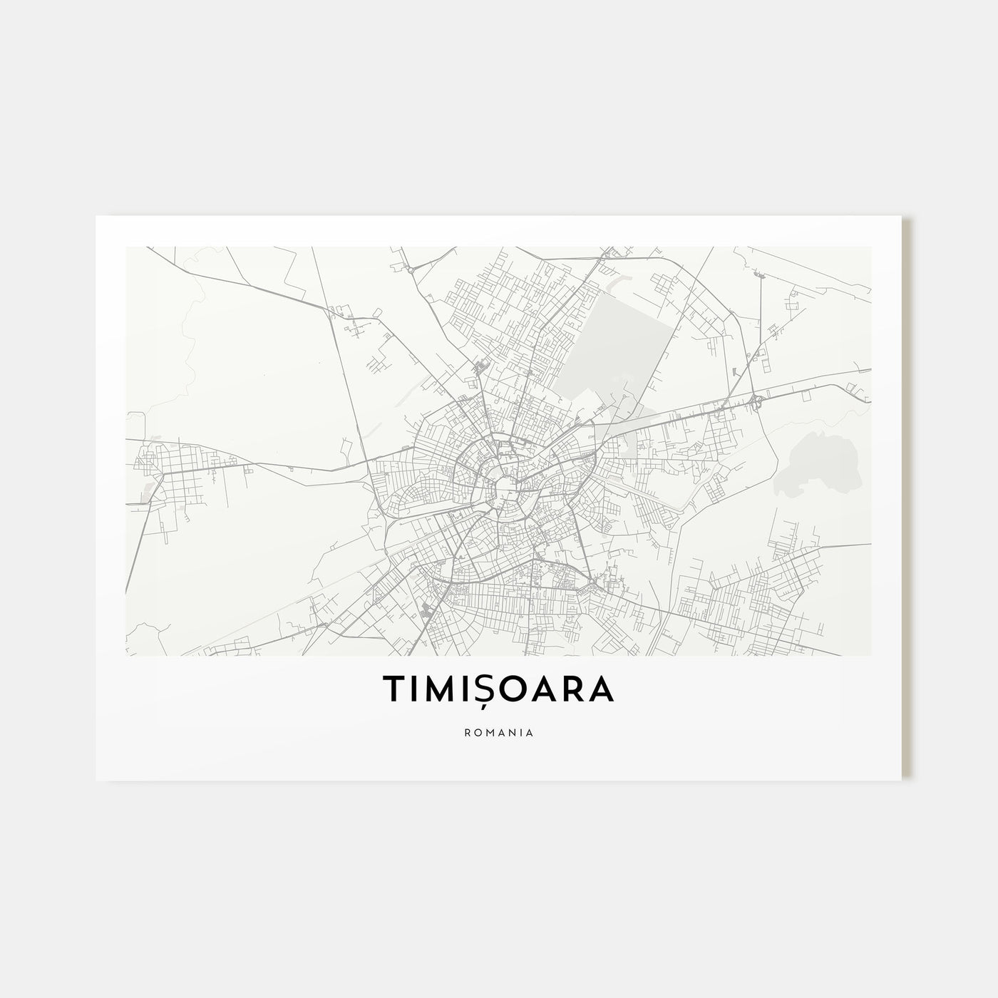 Timisoara Map Landscape Poster