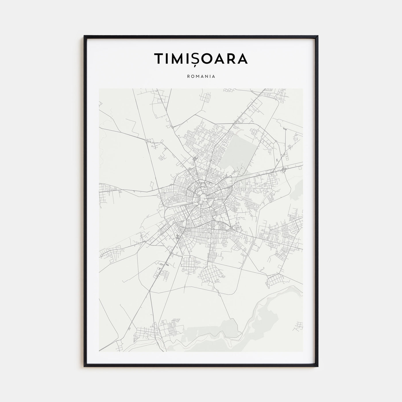 Timisoara Map Portrait Poster