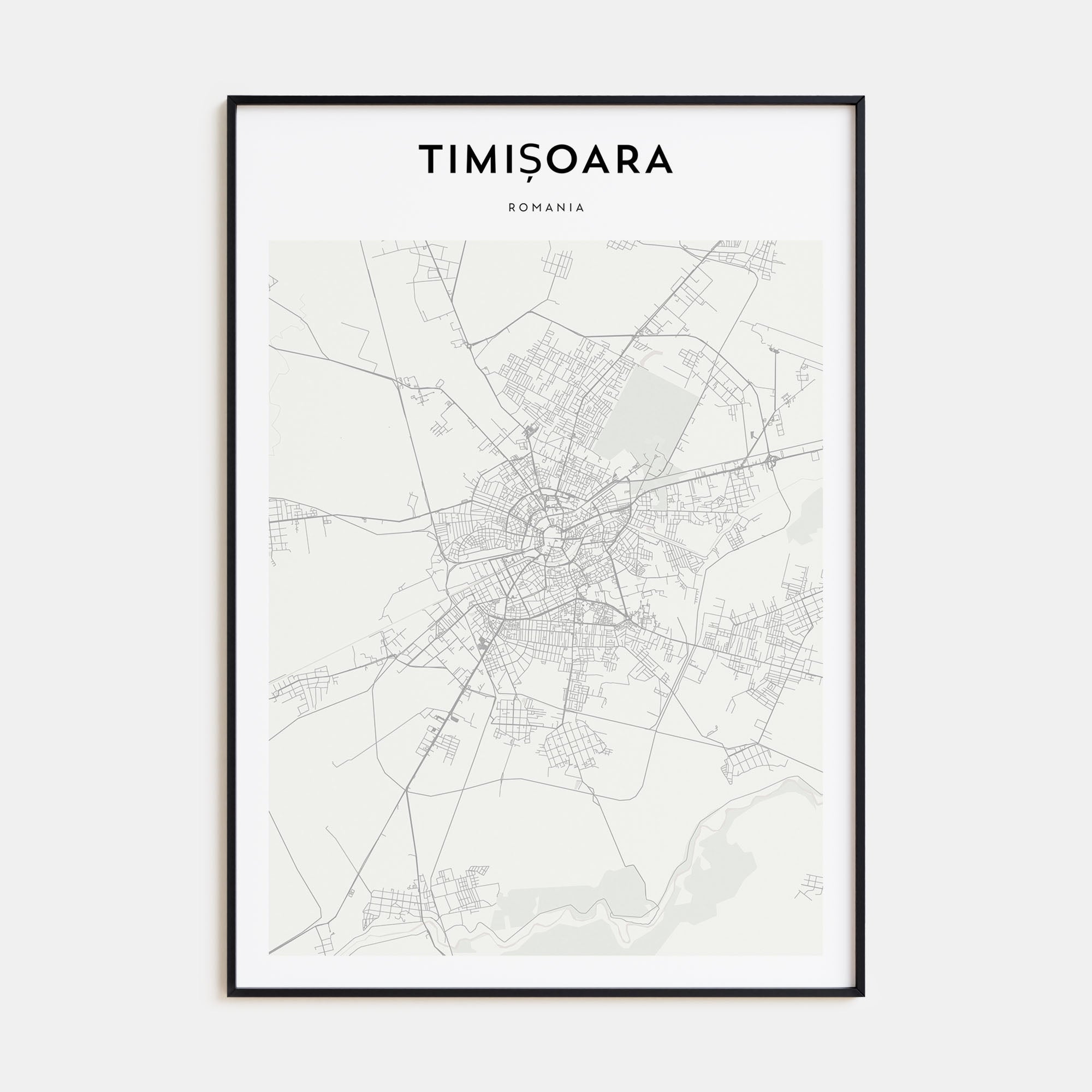 Timisoara Map Portrait Poster