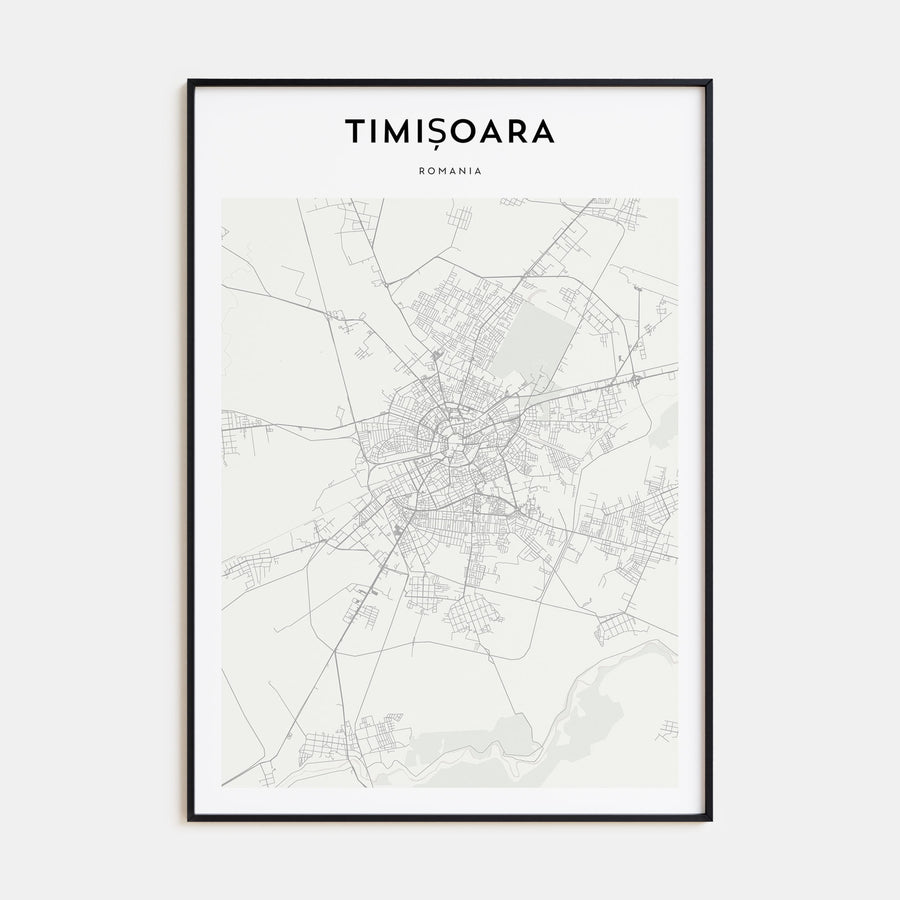 Timisoara Map Portrait Poster