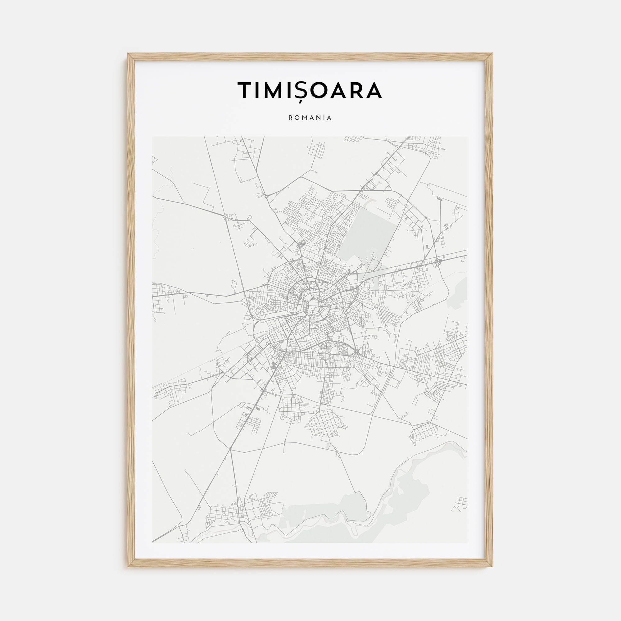 Timisoara Map Portrait Poster