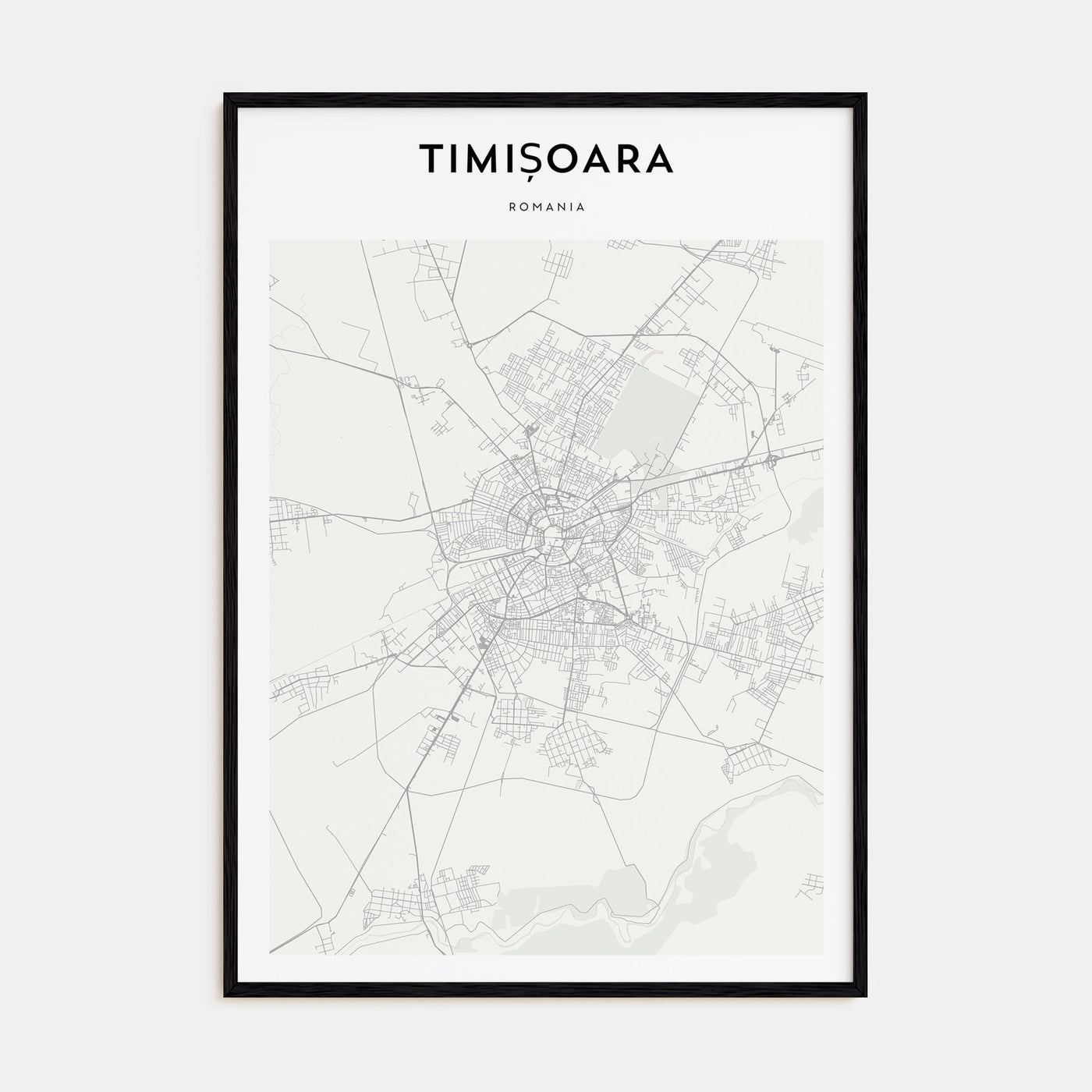 Timisoara Map Portrait Poster