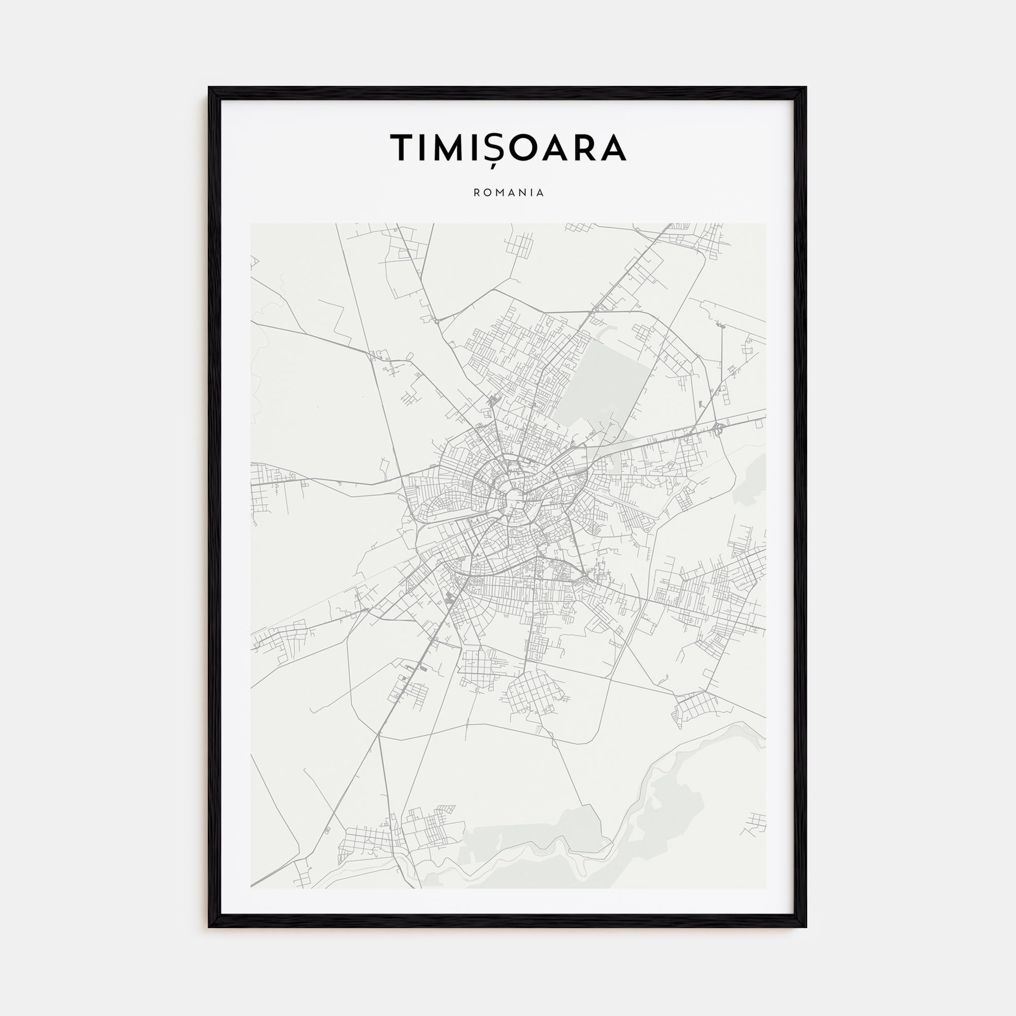 Timisoara Map Portrait Poster