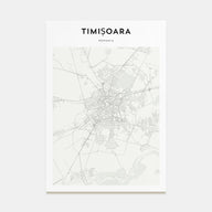 Timisoara Map Portrait Poster