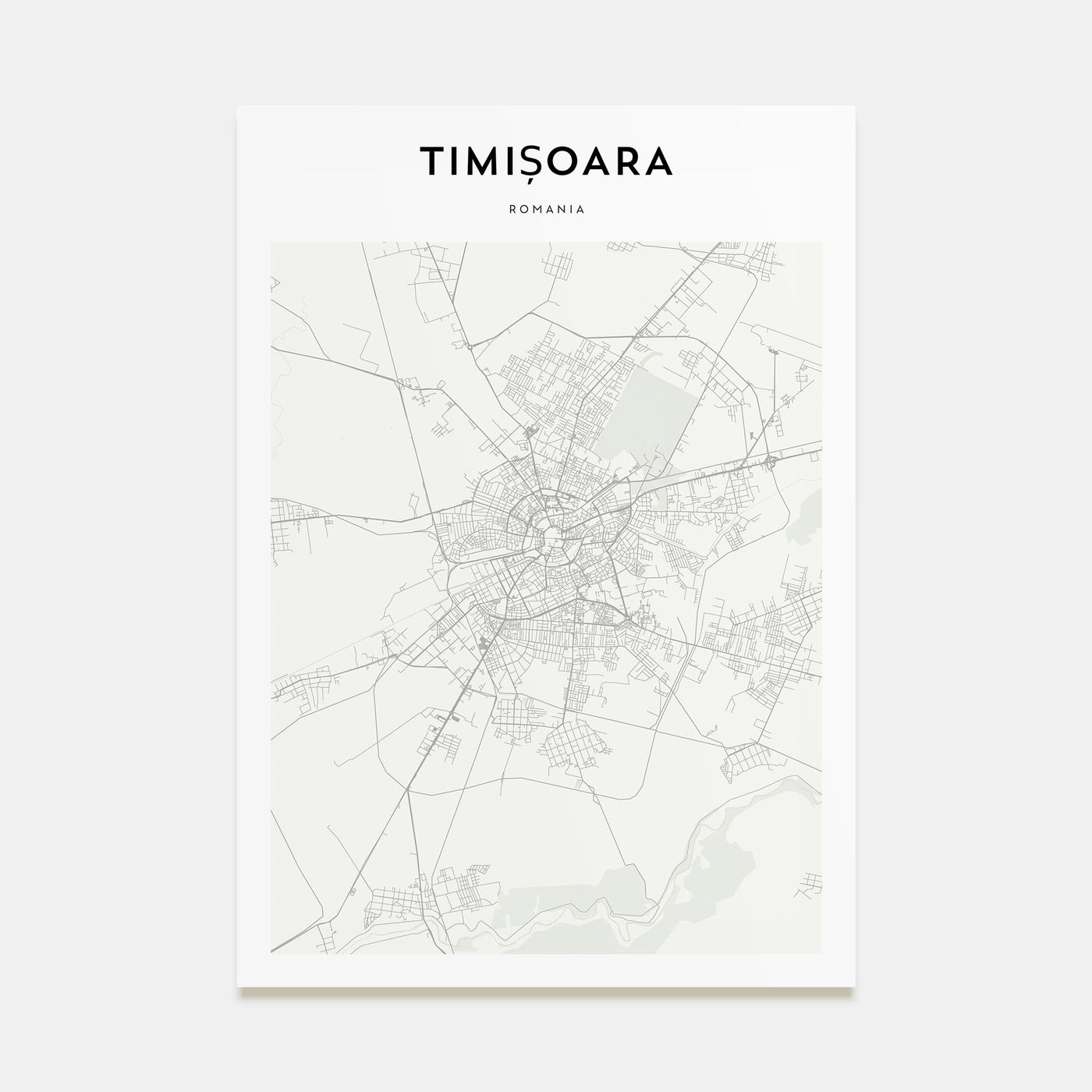 Timisoara Map Portrait Poster