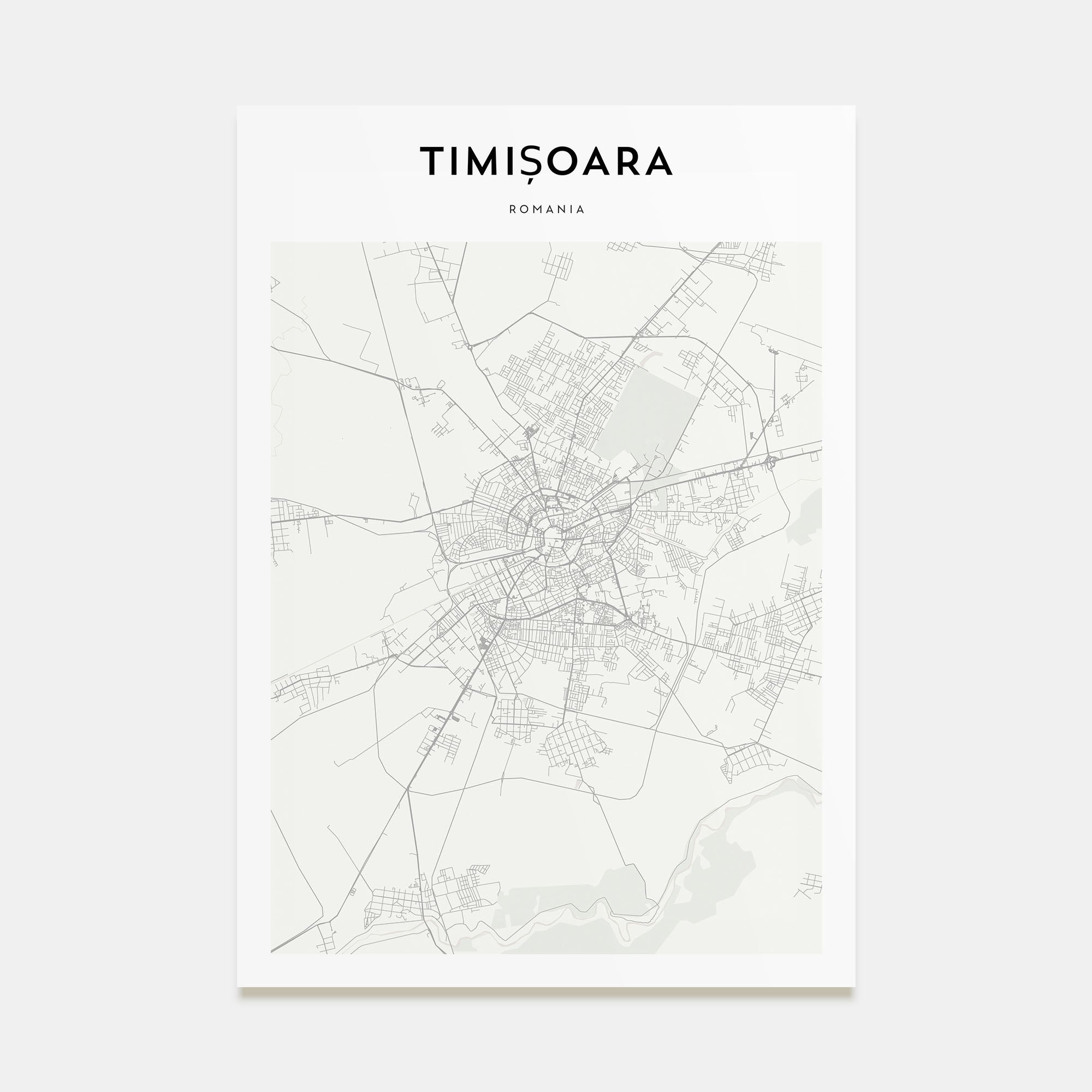 Timisoara Map Portrait Poster