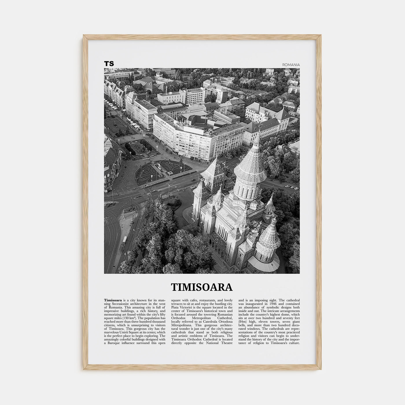Timisoara Travel B&W No 2 Poster