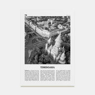 Timisoara Travel B&W No 2 Poster