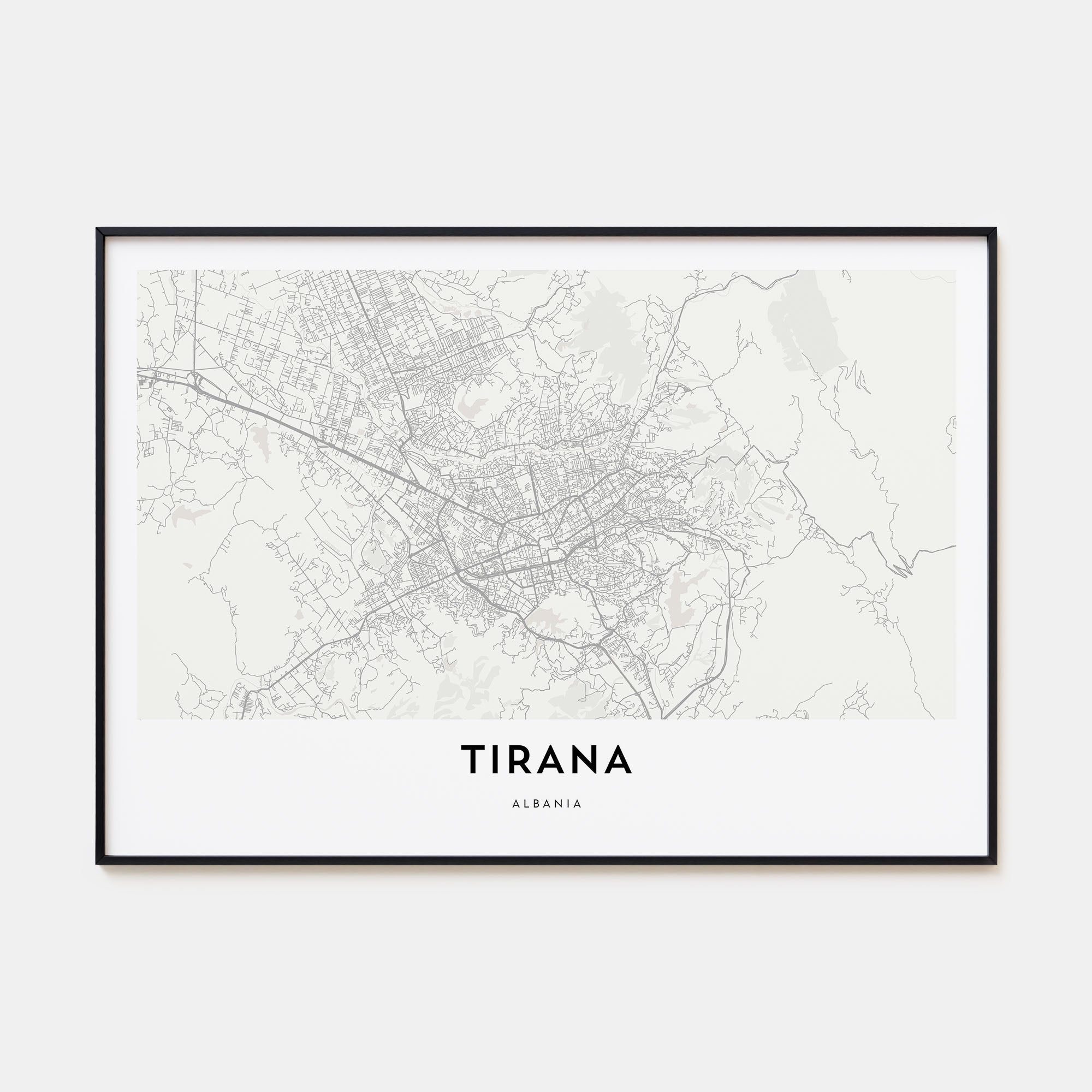 Tirana Map Landscape Poster