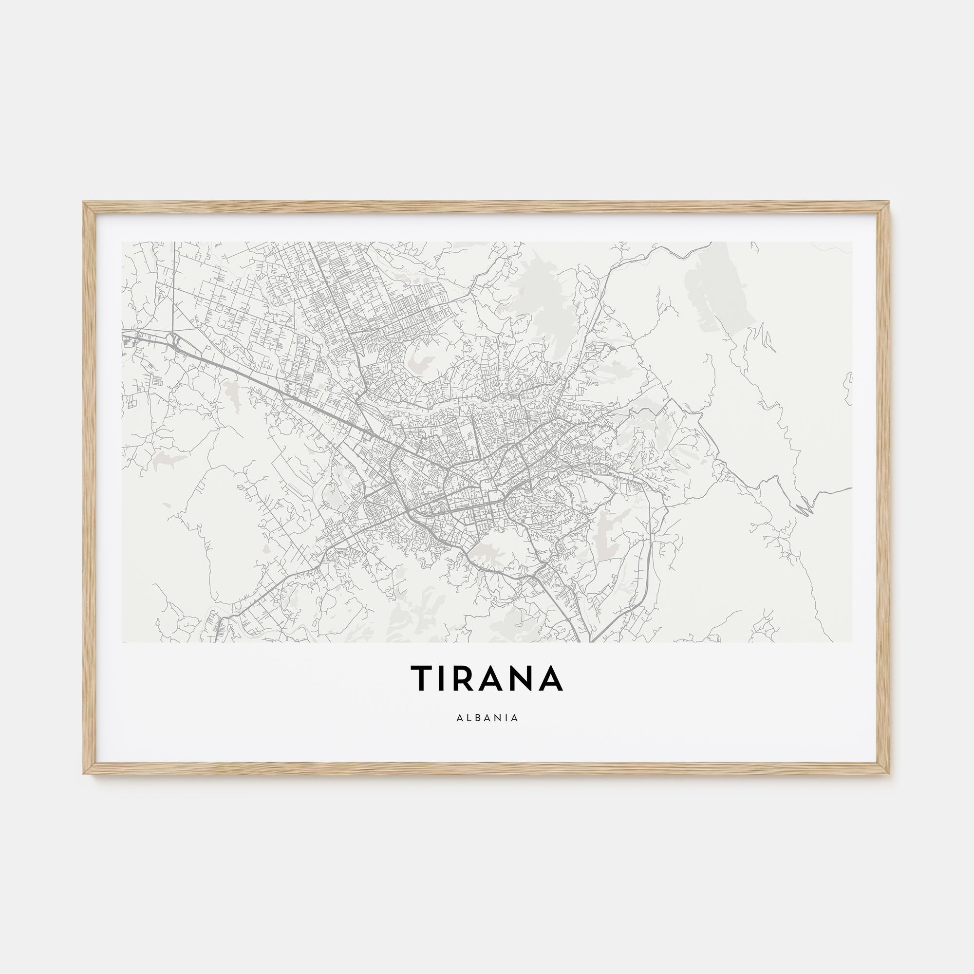 Tirana Map Landscape Poster