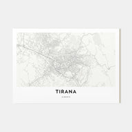 Tirana Map Landscape Poster