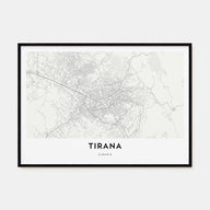 Tirana Map Landscape Poster