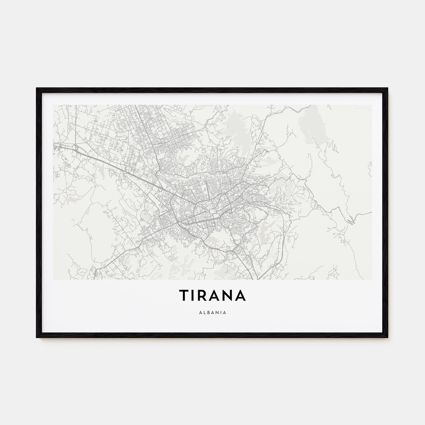 Tirana Map Landscape Poster
